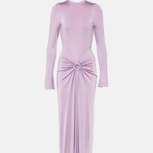 Victoria Beckham Gathered Jersey Midi Dress Color Petunia Size UK 6 / US 2 NWT